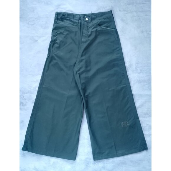 Vintage 90s Big Baggy SNUG INDUSTRIES Dark Green Wide-Leg Pants - Picture 1 of 12
